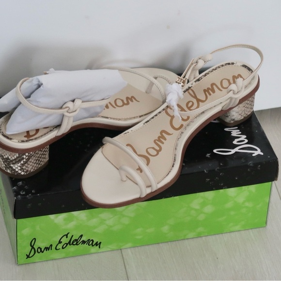 Sam Edelman Cream Slingback Sandals - Picture 1 of 8